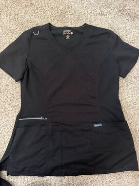 Women's Black V-Neck Medical Scrub set